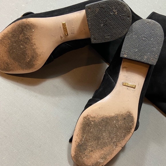 Gucci Marmont Tall Suede Kiltie Boot Black - Picture 5 of 6